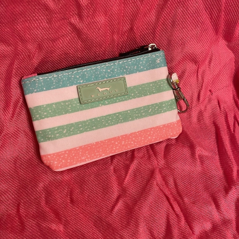 Scout Striped Wallet in Mint, White, and Pink - Picture 7 of 7